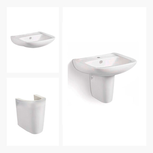 Juego De Lavatorio Y Pedestal De Colgar Linea Malawi Aqualia 000
