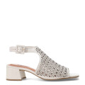 Sandalias de Mujer Bottero Calada con Taco Blanco
