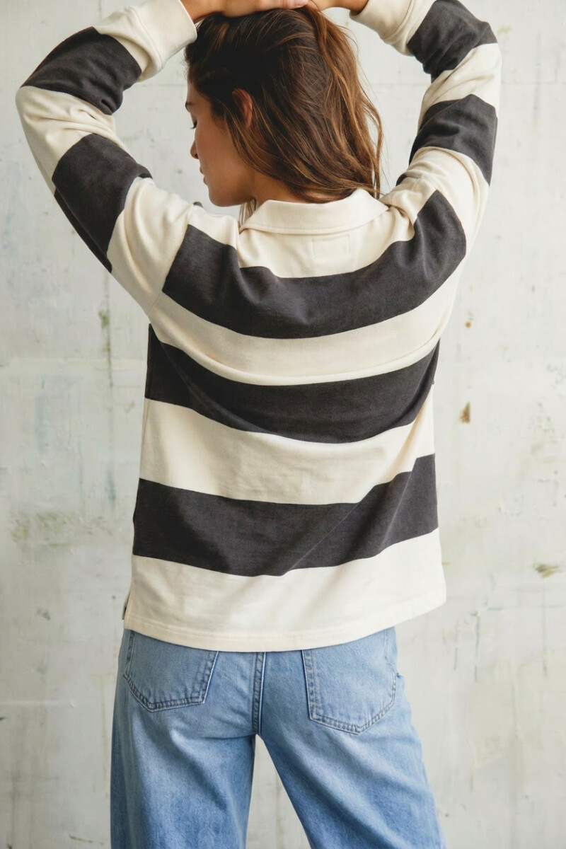Sweater Polo Algodon Marron