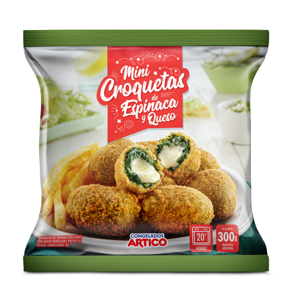 MINI CROQUETAS DE ESPINACA Y QUESO - 300 GRS 