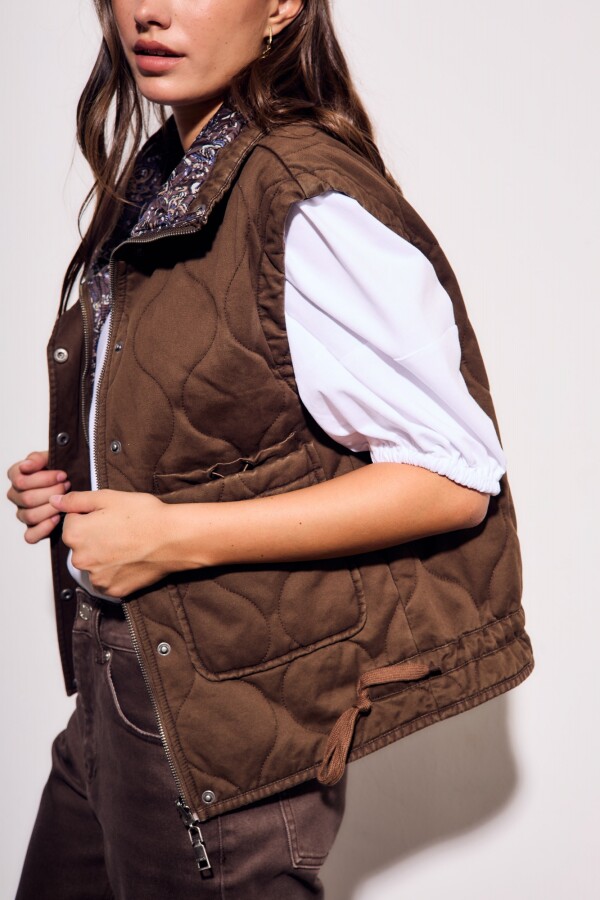 Chaleco Lavado Reversible Chocolate