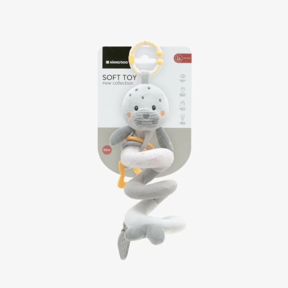 Colgante barra espiral divertido KIKKABOO foca gris