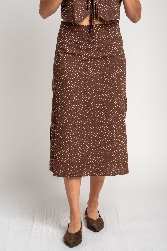 Falda Lunares Marron