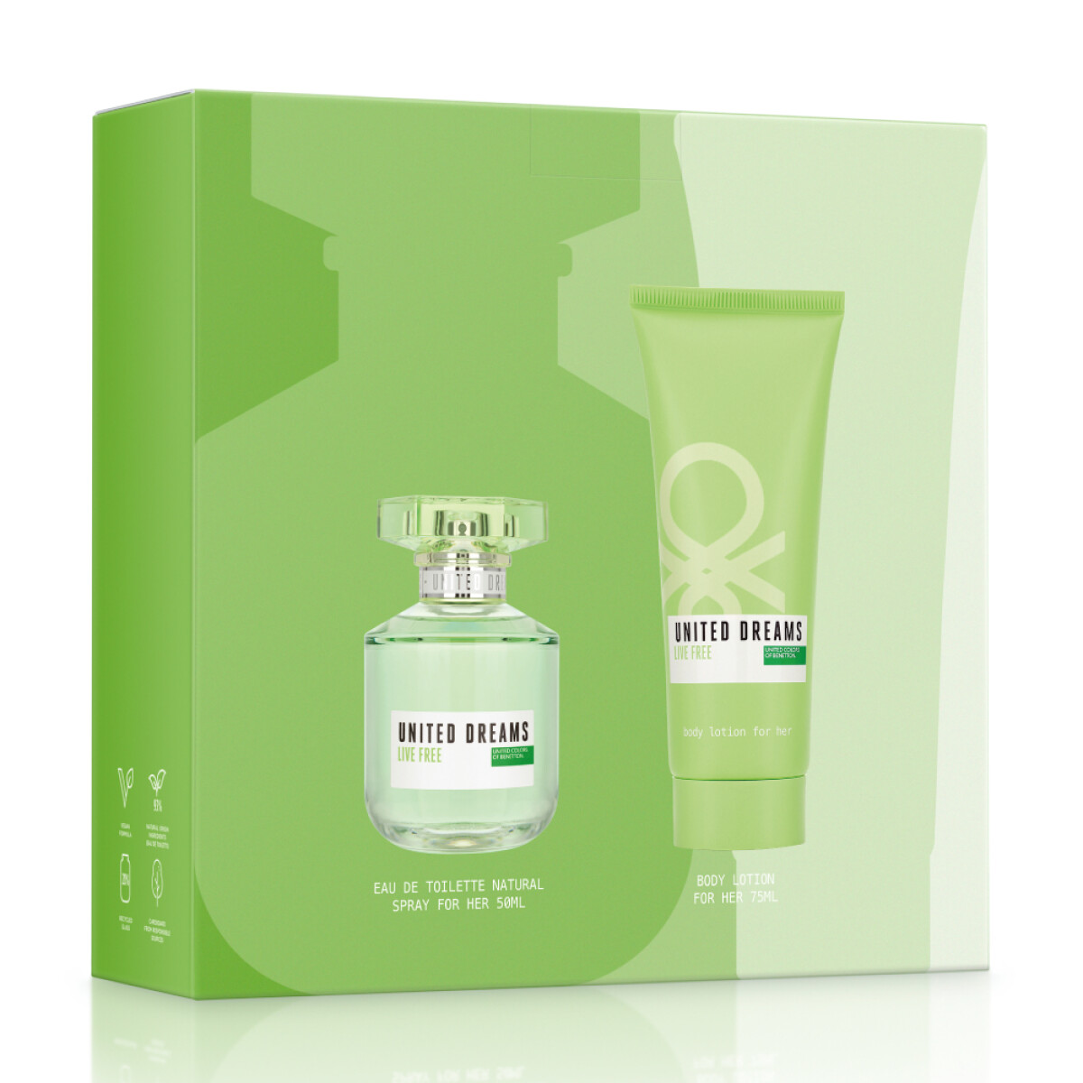 Cofre Benetton Colors Live Free EDT 50ml + Body Lotion 75ml 