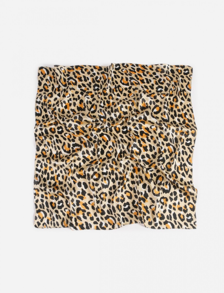 Pañuelo animal print - beige 