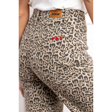 Jean Wide Leg Animal Print Animal Print