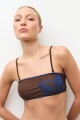 PREVENTA Bikini top Santorini bordado chocolate