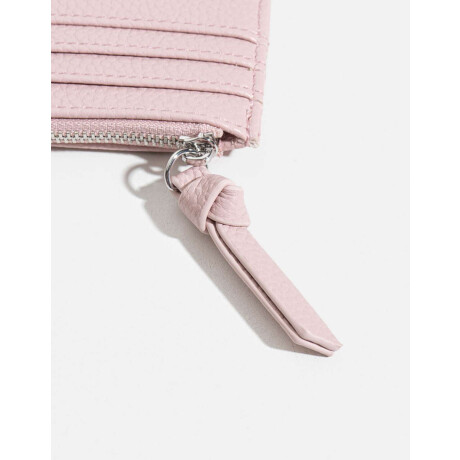 Tarjetero Con Cierre Rosa Claro