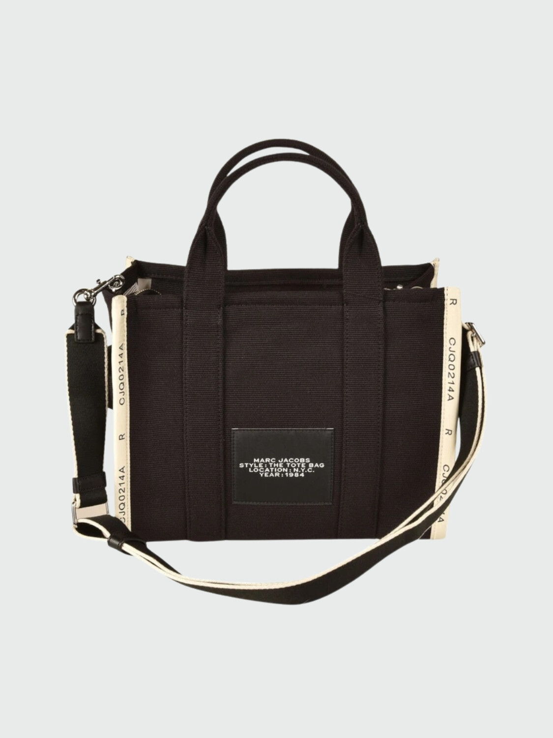 Marc Jacobs- Bolso tejido en jacquard , The Medium Tote Bag Negro