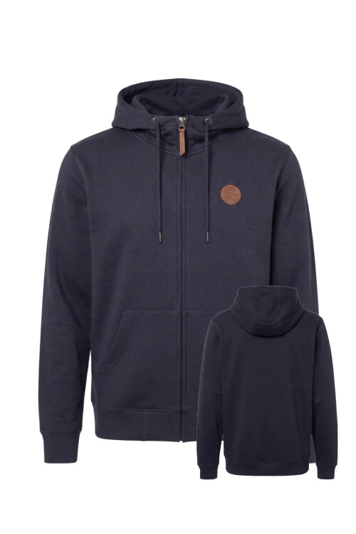 Campera O'Neill Full Zip Leather Patch Azul