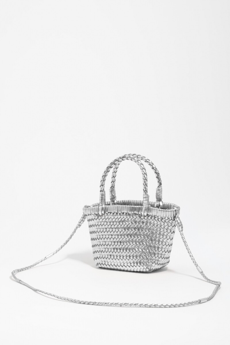 BOLSO MINI TRENZADA Plata