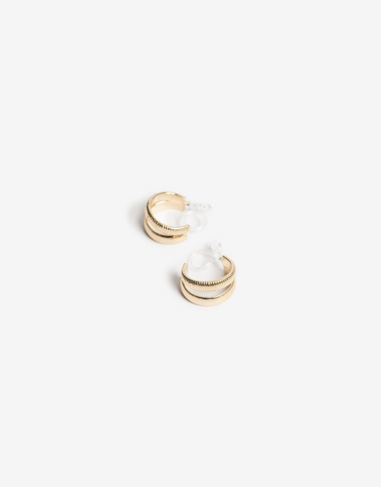 Aros Clips Metal Aros Clip Doble Argolla - Dorado