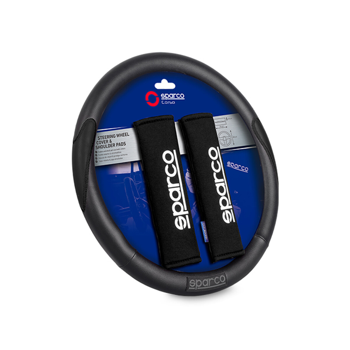 Kit Cubrevolante + Protector De Cinto Sparco Auto Gris 