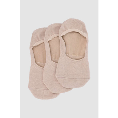 Pack de 3 medias invisibles lisas Beige