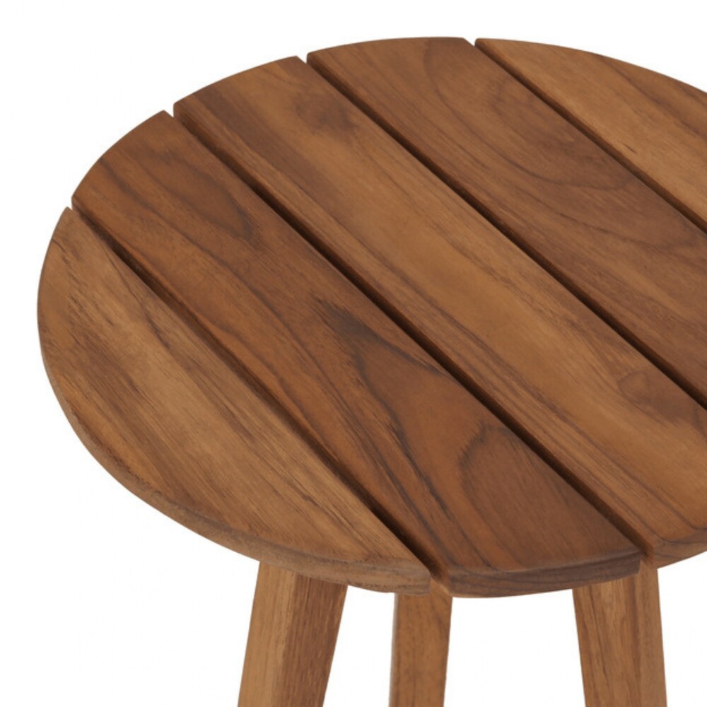 Set de Silla de Patio con Apoyabrazos en Teca Mesa Auxiliar Set de Silla de Patio con Apoyabrazos en Teca Mesa Auxiliar