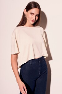 Remera Con Lino Crop Arena