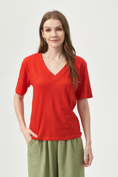 Remera Tristan 1201 Rojo Coral