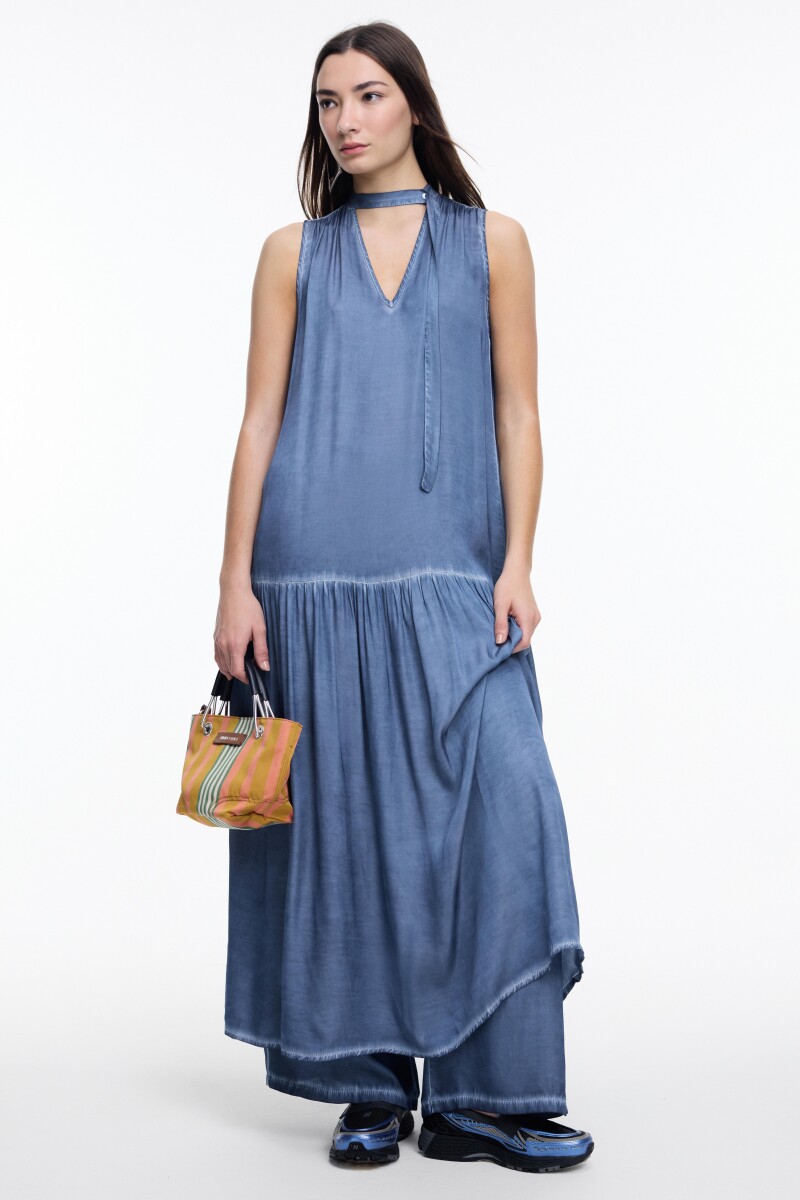 VESTIDO HALTER Azul