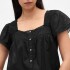SS LACE INSERT BTN FRONT TOP TRUE BLACK
