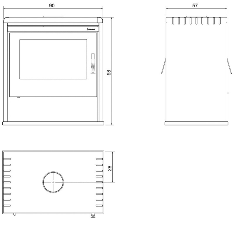 Calefactor Rapsodia 482 Doble Frente Eko Varmo Calefactor Rapsodia 482 Doble Frente Eko Varmo