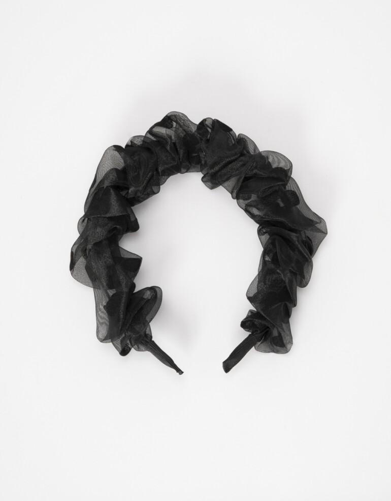 Vinchas Rígidas Liso Vincha Con Flores Textiles "halloween" - Negro
