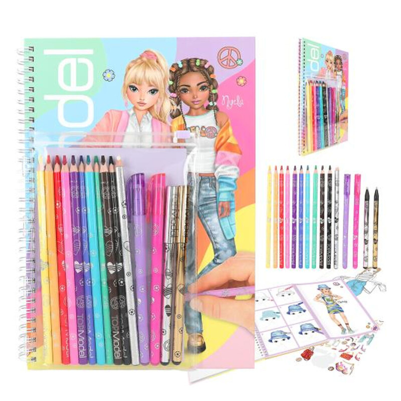 Libro de colorear con set de colores Top Model Libro de colorear con set de colores Top Model
