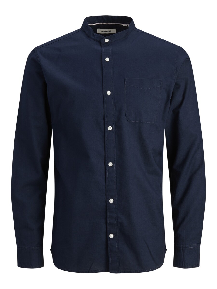 Camisa Oxford Cuello Mao - Navy Blazer 