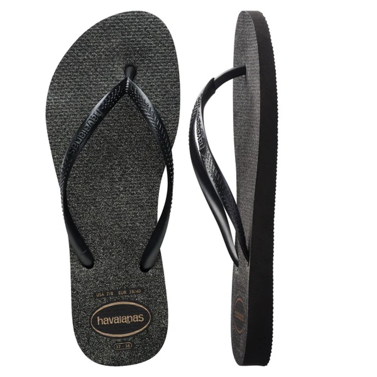 Ojotas Havaianas SLIM GLOSS de Mujer - 4145617 - Negro-plata 