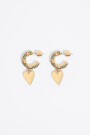 PENDIENTES ARO CRISTALES CORAZ Oro