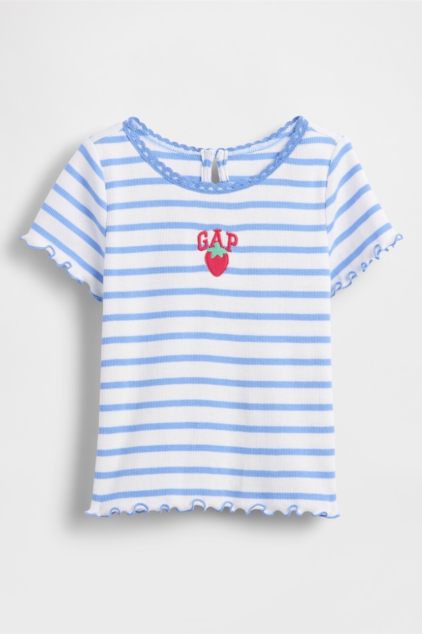 Remera Logo Gap Rib Toddler Niña Shirting Blue