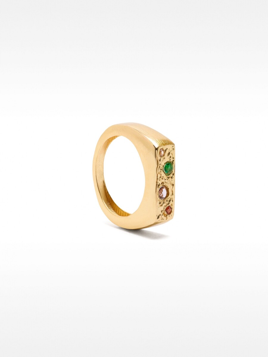 Anillo Con Cristales Multicolor multicolor