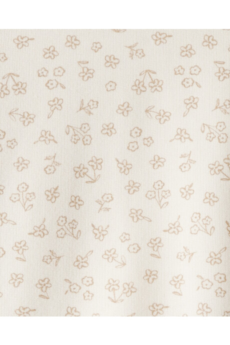 Buzo de algodón, marfil, diseño floral Sin color