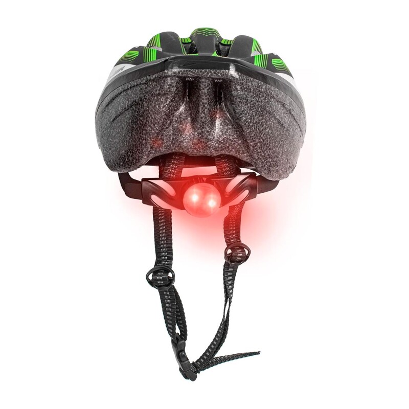 Casco Ciclista AdultoPoker Windstorm C/Luz Negro-Verde