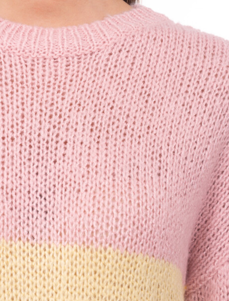 Sweater rayado rosa