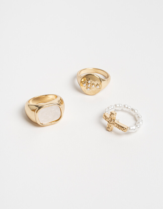 Sets Anillos Religioso Sets Anillos Elastico - Dorado