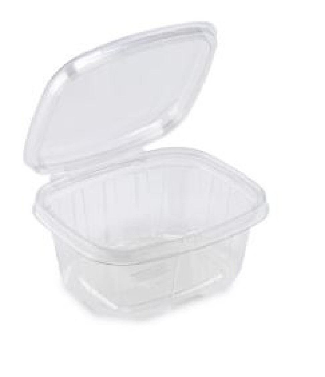 POTE BISAGRA PET RECTANGULAR CON LACRE 360ML 14 x 11,8 x 5 cm 