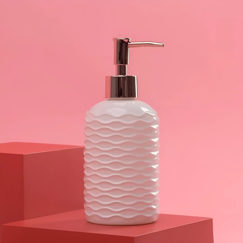 Dispensador de jabón de vidrio BLANCO