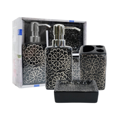 Set de baño de ceramica labrado Set de baño de ceramica labrado