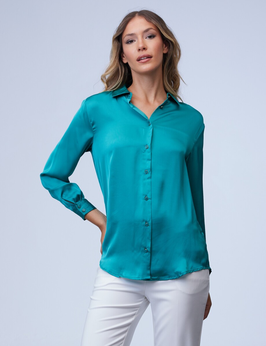 Camisa Saten - Verde 