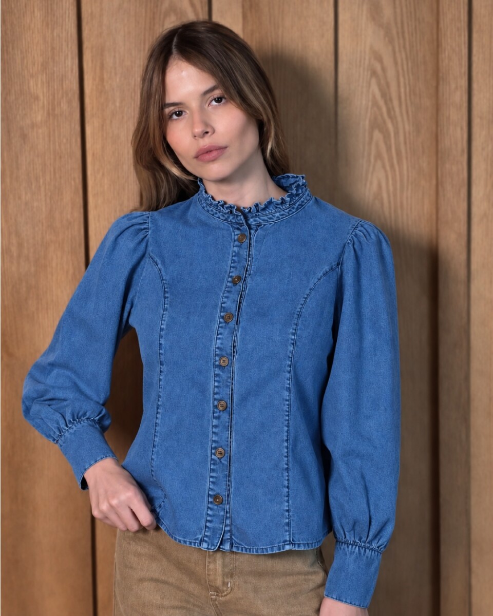 Camisa Mecha - Denim Azul 