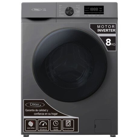 Lavarropas Dikler 8 KG DK-80 inverter dark inox. Lavarropas Dikler 8 KG DK-80 inverter dark inox.