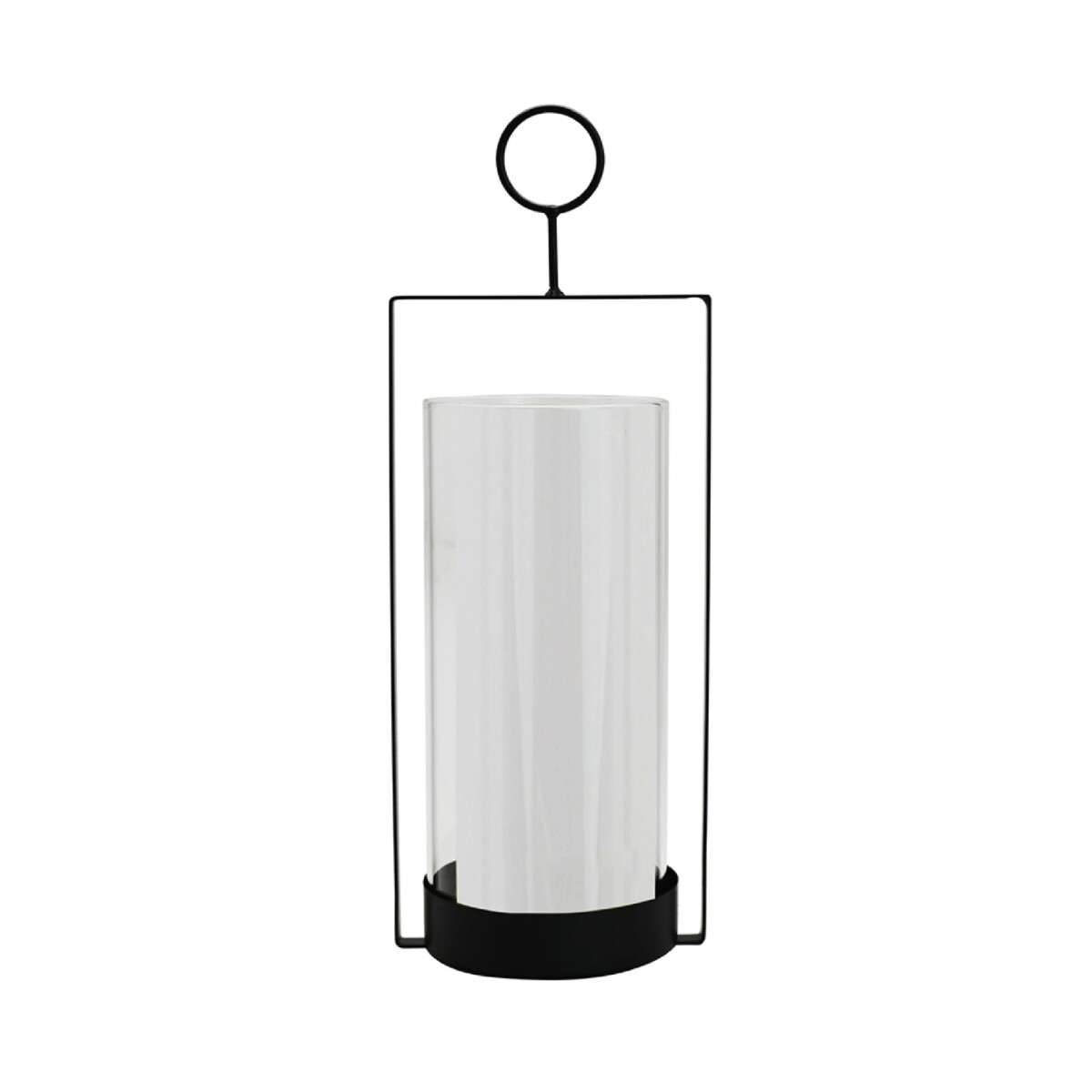 PORTA VELA BOROSILICATO SOPORTE METAL 12.3X10X33CM 