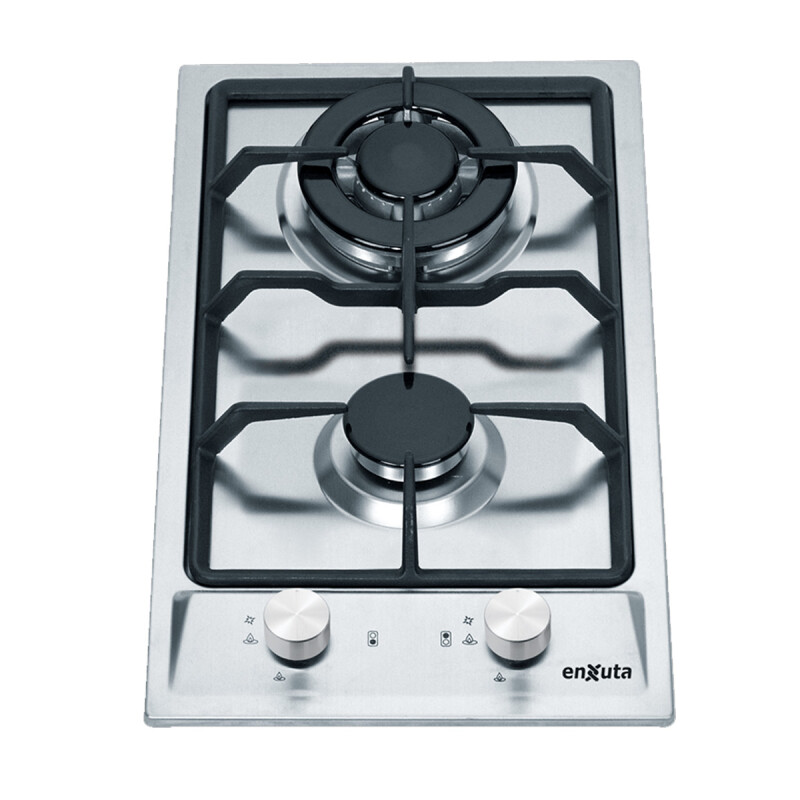 ANAFE DE EMPOTRAR CON 2 HORNALLAS A GAS INOX CON HIERRO FUNDIDO ENXUTA ANAFE DE EMPOTRAR CON 2 HORNALLAS A GAS INOX CON HIERRO FUNDIDO ENXUTA