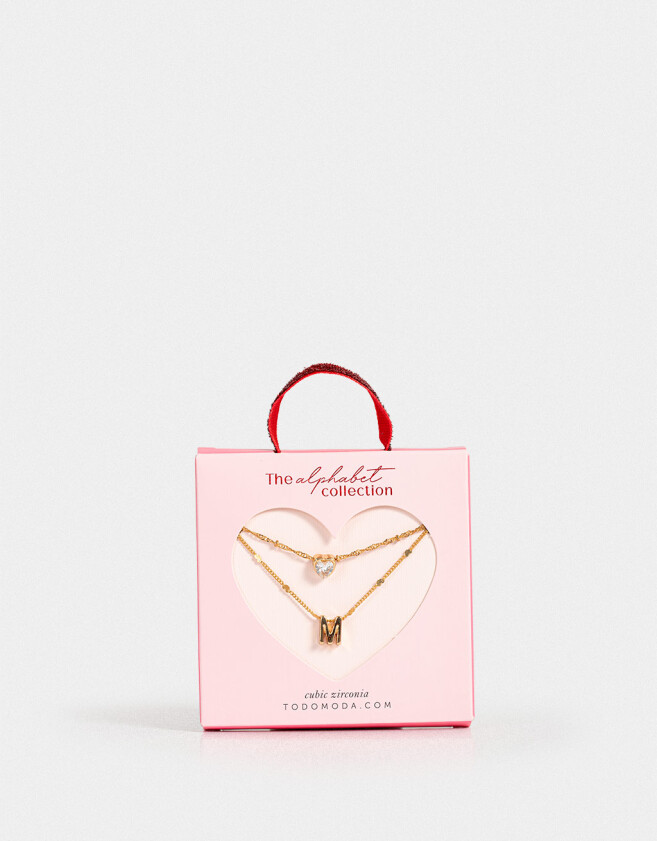 Collares Cortos Con cubic zirconia Collar Corto Cubic Inicial "m" - Dorado