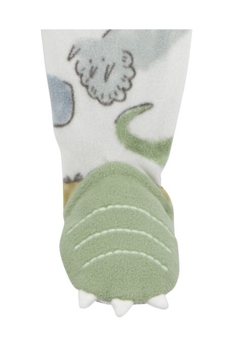 Pijama uno pieza de micropolar, con pie, diseño dinos Sin color