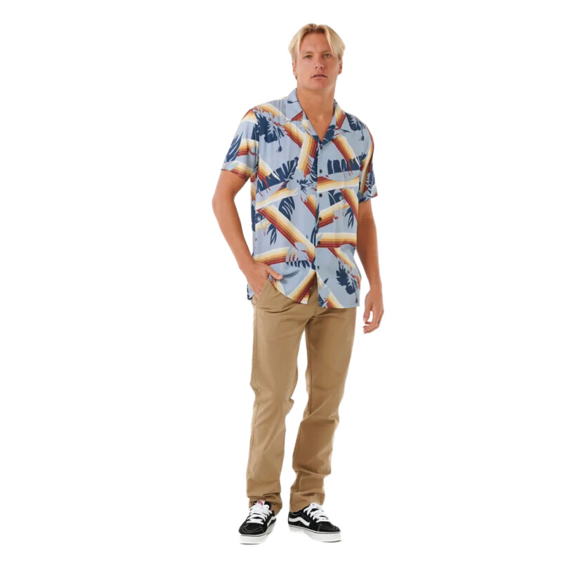 Camisa Rip Curl Surf Revival Hoffman S/S Shirt - Celeste Camisa Rip Curl Surf Revival Hoffman S/S Shirt - Celeste