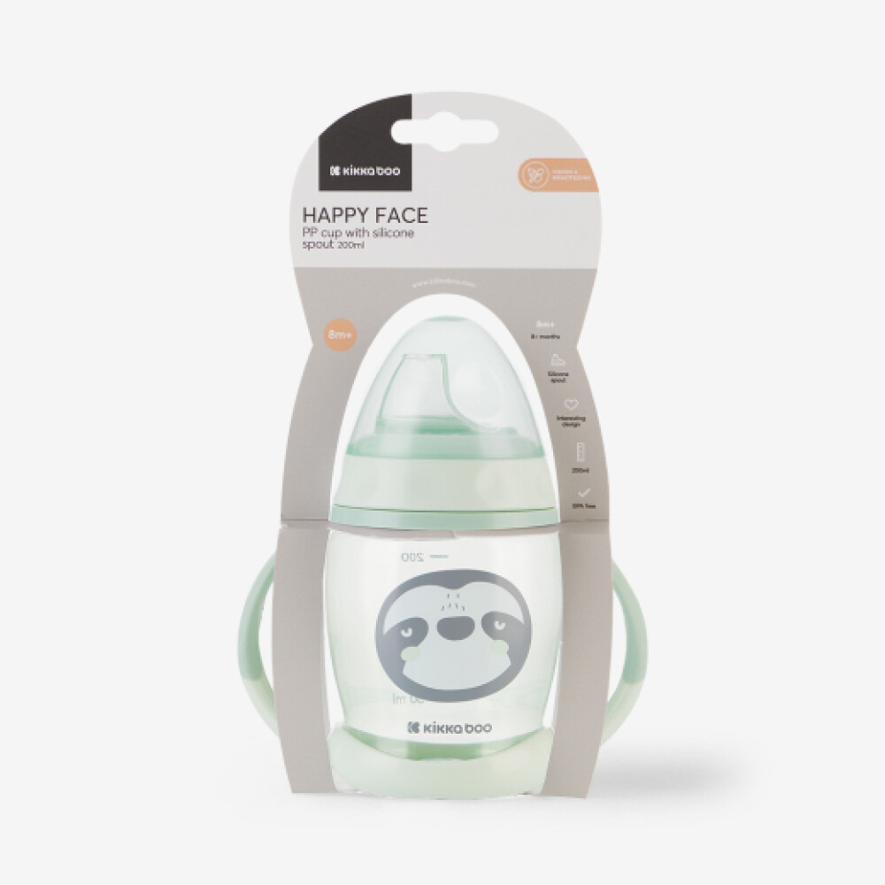 Vaso HAPPY FACE KIKKABOO verde agua