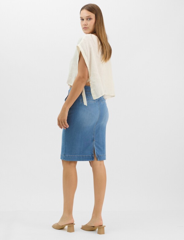 Falda De Denim Tubo A La Rodilla JEAN