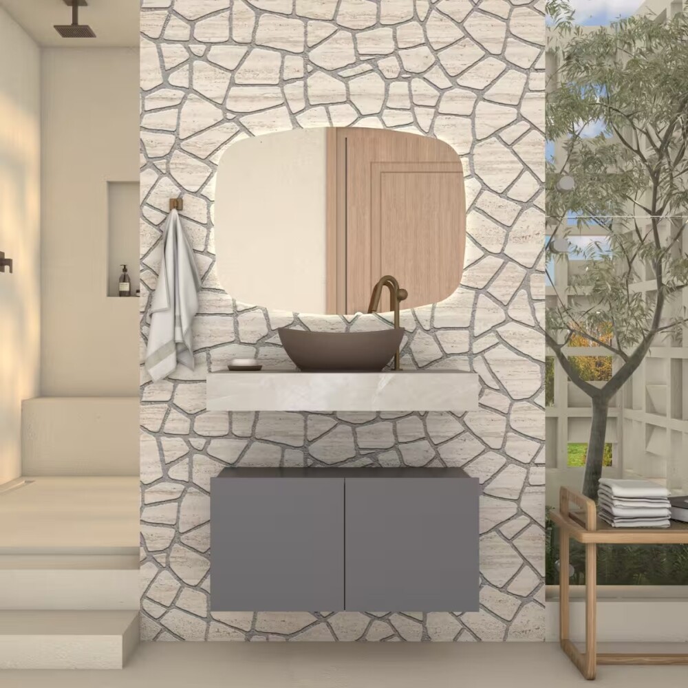 Mueble de baño suspendido BLISS gris 80 cm sin bacha Mueble De Baño Suspendido Bliss Gris 80 Cm Sin Bacha