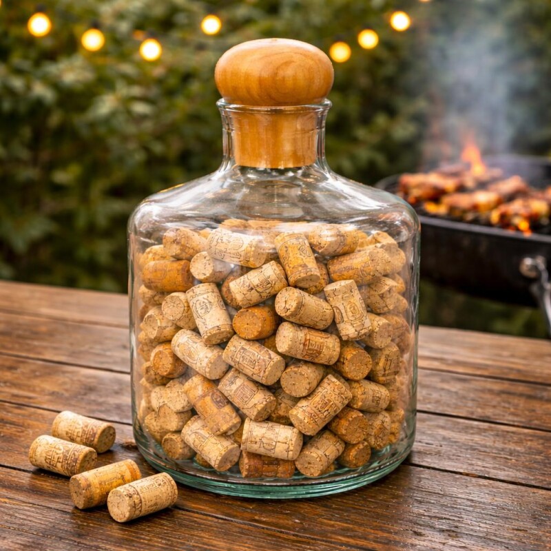 Botellon en Vidrio Martillado Mediano para Corchos Botellon en Vidrio Martillado Mediano para Corchos